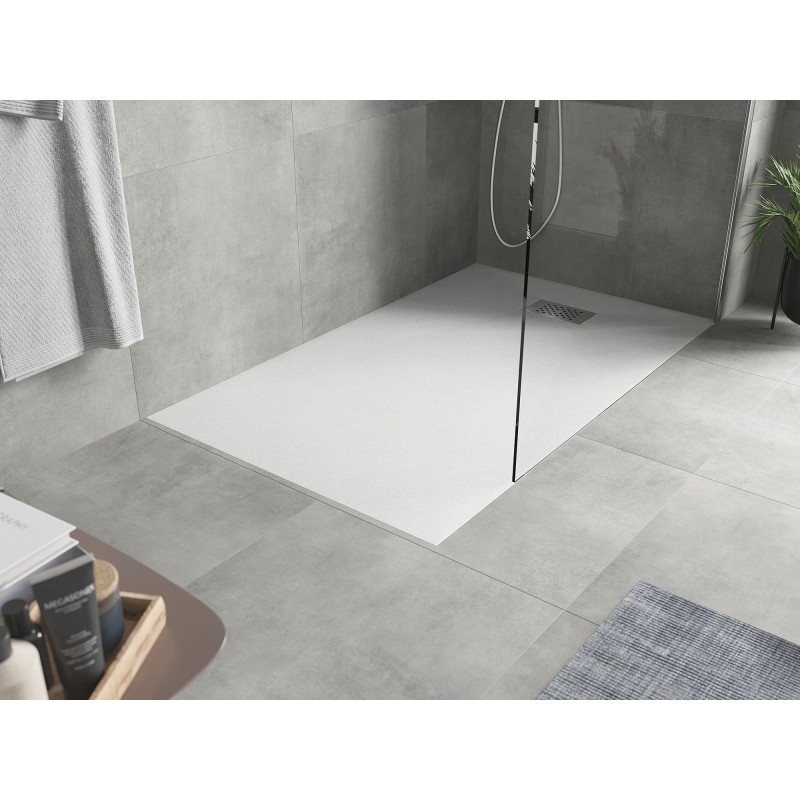 Mexen Hugo obdĺžnikový sprchový kút SMC 140 x 80 cm, biely, krytka inox - 42108014-X