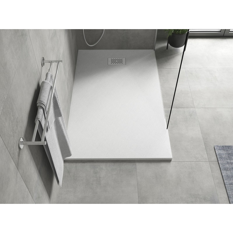 Mexen Hugo obdĺžnikový sprchový kút SMC 140 x 80 cm, biely, krytka inox - 42108014-X