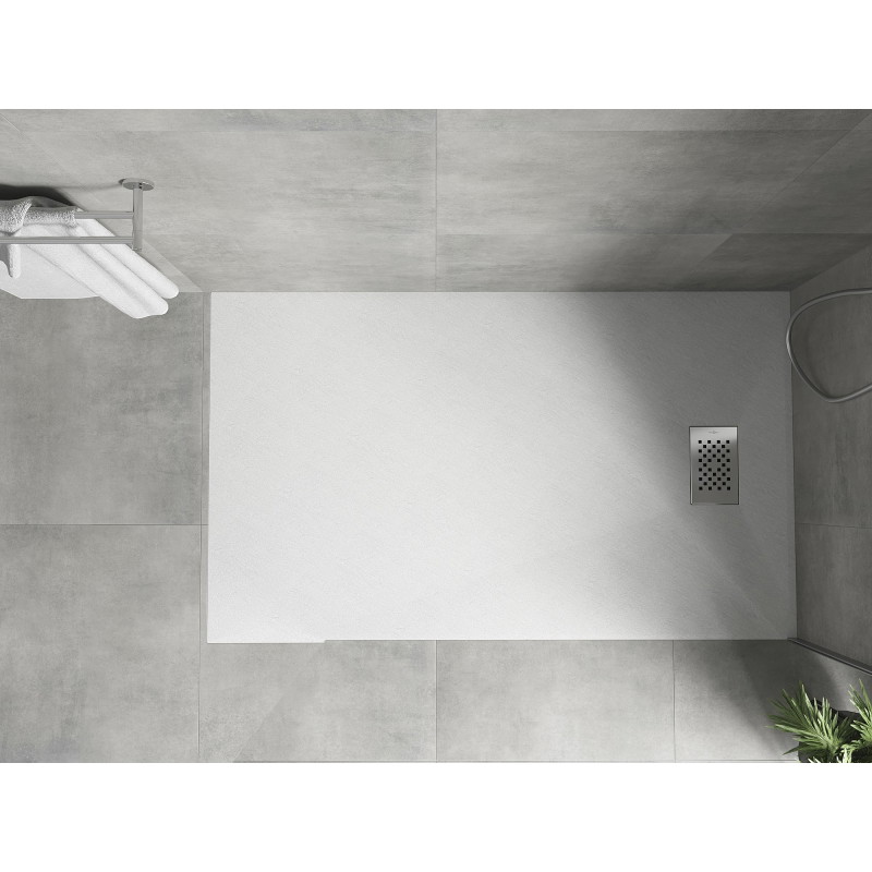 Mexen Hugo obdĺžnikový sprchový kút SMC 140 x 80 cm, biely, krytka inox - 42108014-X