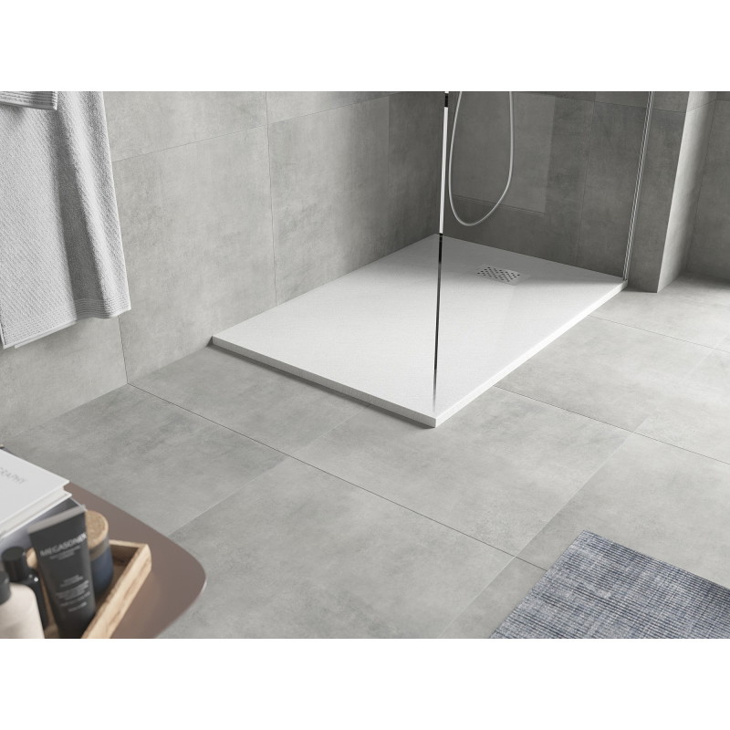 Mexen Hugo obdĺžniková vanička SMC 130 x 80 cm, biela, kryt inox - 42108013-X