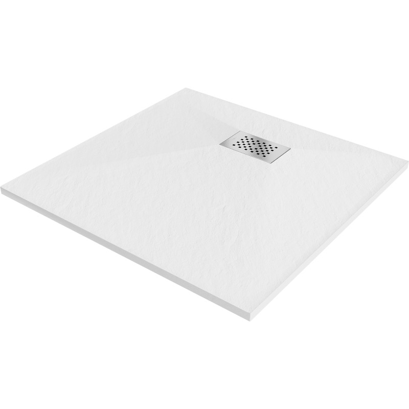 Mexen Hugo štvorcový sprchový kút SMC 80 x 80 cm, biely, krytka inox - 42108080-X