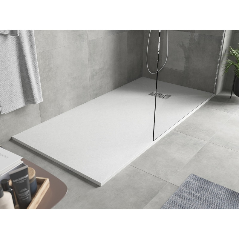 Mexen Hugo obdĺžnikový SMC sprchovací kút 180 x 90 cm, biely, kryt inox - 42109018-X