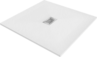 Mexen Hugo štvorcová sprchová vanička SMC 100 x 100 cm, biela, kryt inox - 42101010-X