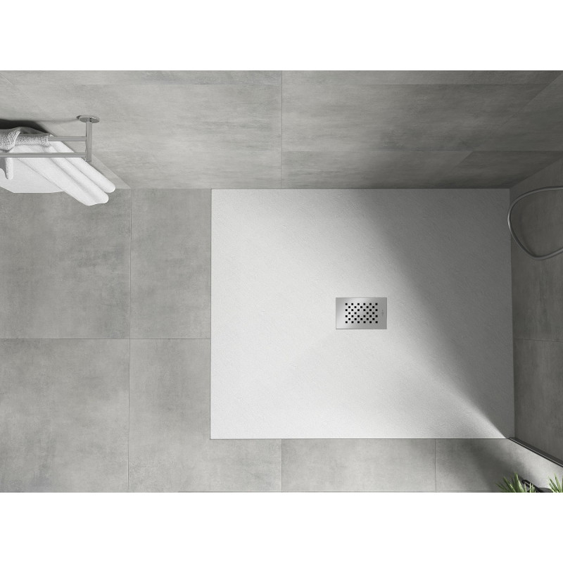 Mexen Hugo obdĺžnikový sprchový kút SMC 140 x 100 cm, biely, kryt inox - 42101014-X