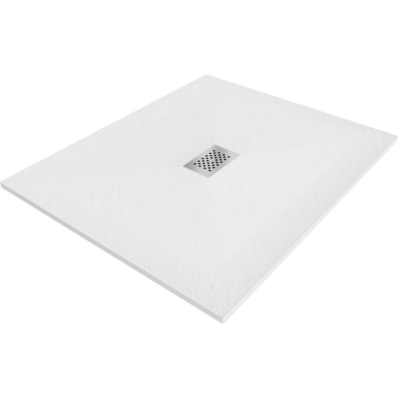 Mexen Hugo obdĺžniková sprchová vanička SMC 130 x 100 cm, biela, krytka inox - 42101013-X