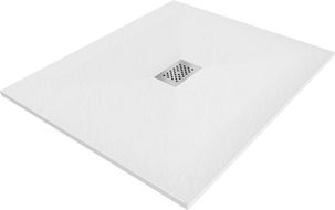 Mexen Hugo obdĺžniková vanička SMC 130 x 100 cm, biela, krytka inox - 42101013-X