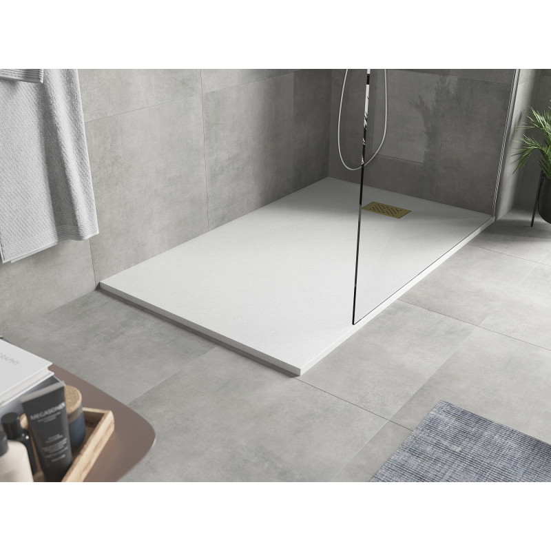 Mexen Hugo obdĺžnikový sprchový kút SMC 140 x 70 cm, biely, zlatý kryt - 42107014-G