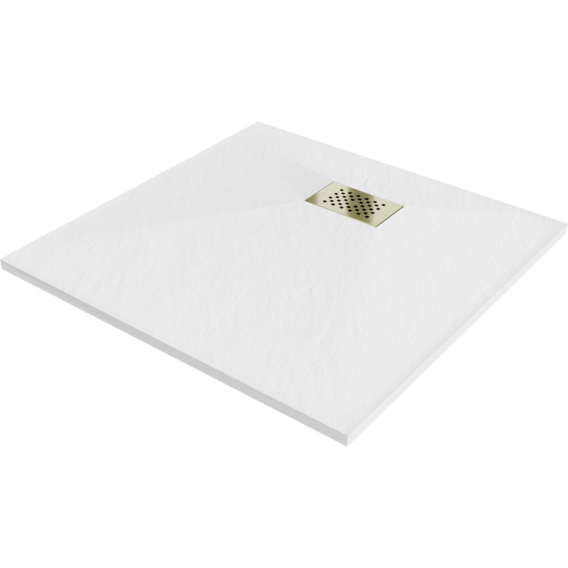 Mexen Hugo štvorcový sprchový kút SMC 80 x 80 cm, biely, zlatý kryt - 42108080-G