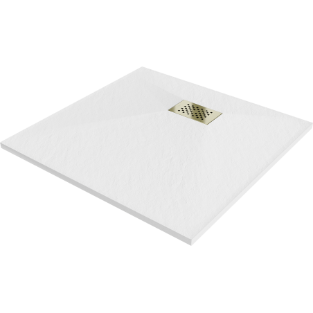 Mexen Hugo štvorcový sprchový kút SMC 80 x 80 cm, biely, zlatá krytka - 42108080-G