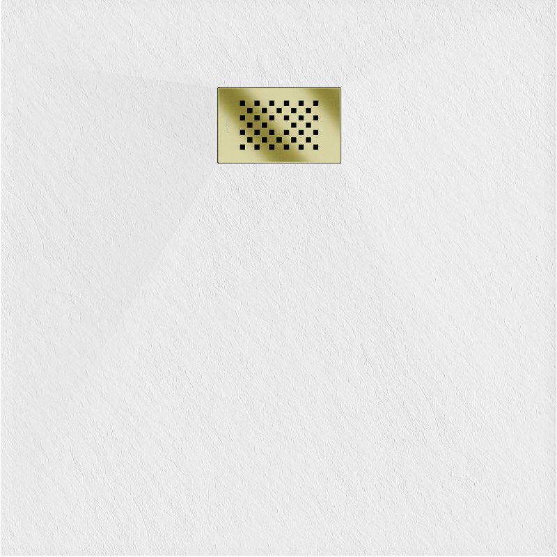 Mexen Hugo štvorcový sprchový kút SMC 80 x 80 cm, biely, zlatá krytka - 42108080-G