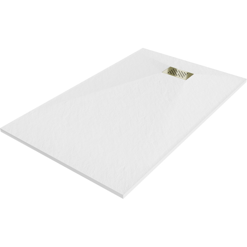 Mexen Hugo obdĺžniková vanička SMC 140 x 80 cm, biela, kryt zlatý - 42108014-G
