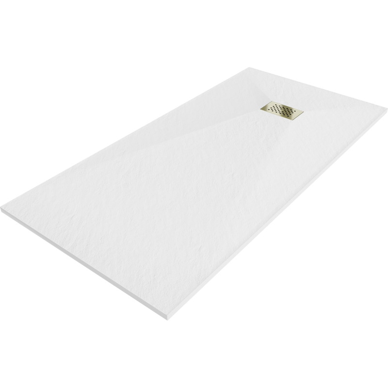 Mexen Hugo obdĺžniková sprchová vanička SMC 170 x 80 cm, biela, zlatá krytka - 42108017-G