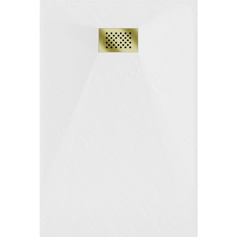 Mexen Hugo obdĺžnikový sprchový kút SMC 100 x 90 cm, biely, zlatá krytka - 42109010-G