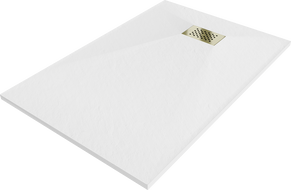 Mexen Hugo obdĺžnikový sprchový kút SMC 100 x 90 cm, biely, zlatý kryt - 42109010-G