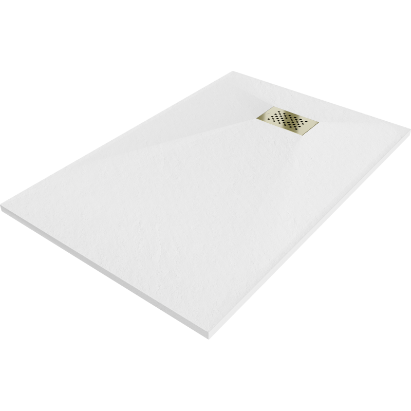 Mexen Hugo obdĺžnikový sprchový kút SMC 130 x 90 cm, biely, krytka zlatá - 42109013-G