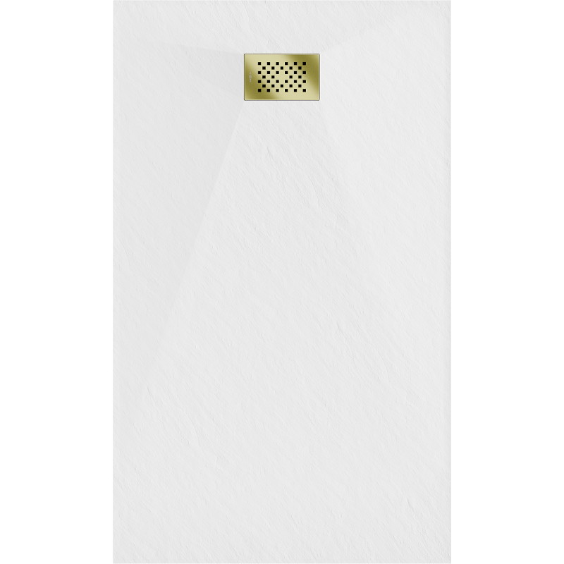 Mexen Hugo obdĺžnikový sprchový kút SMC 140 x 90 cm, biely, zlatá krytka - 42109014-G