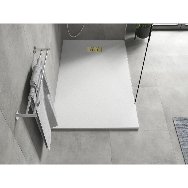 Mexen Hugo obdĺžnikový sprchový kút SMC 150 x 90 cm, biely, zlatý kryt - 42109015-G