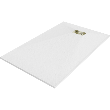 Mexen Hugo brodzik prostokĺôtny SMC 150 x 90 cm, biely, maskovnica zlatá - 42109015-G