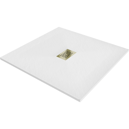 Mexen Hugo štvorecny sprchový kút SMC 100 x 100 cm, biely, zlatý kryt - 42101010-G