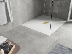 Mexen Hugo obdĺžnikový sprchový kút SMC 130 x 100 cm, biely, krytka zlatá - 42101013-G