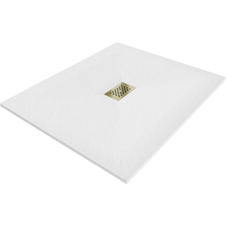 Mexen Hugo štvorecový sprchový kút SMC 130 x 100 cm, biely, zlatá krytka - 42101013-G