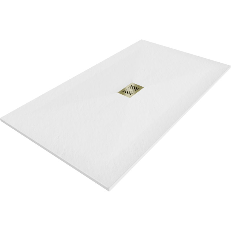 Mexen Hugo obdĺžnikový sprchový kút SMC 150 x 100 cm, biely, krytka zlatá - 42101015-G