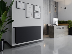 Mexen CVHF20 Flat Hygiene doskový radiátor 400 x 900 mm, spodné pripojenie, 647 W, antracit - W620HF-040-090-66