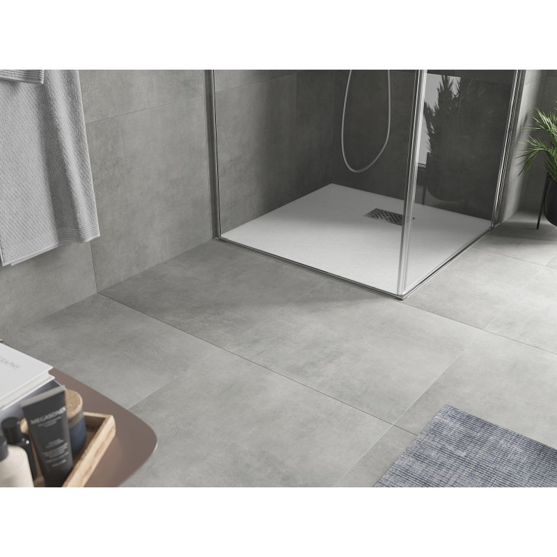 Mexen Hugo štvorcová sprchová vanička SMC 80 x 80 cm, biela, kryt inox - 42108080-X