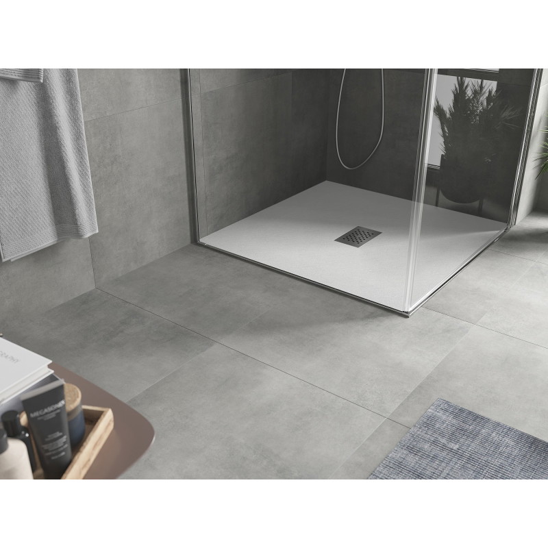 Mexen Hugo štvorcová sprchová vanička SMC 100 x 100 cm, biela, kryt Inox - 42101010-X