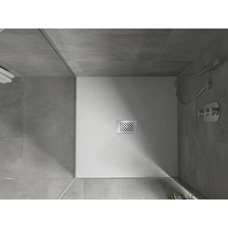 Mexen Hugo štvorcový sprchový kút SMC 100 x 100 cm, biely, krytka inox - 42101010-X