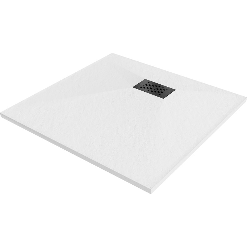 Mexen Hugo štvorec SMC sprchový kút 80 x 80 cm, biely, čierna krytka - 42108080-B