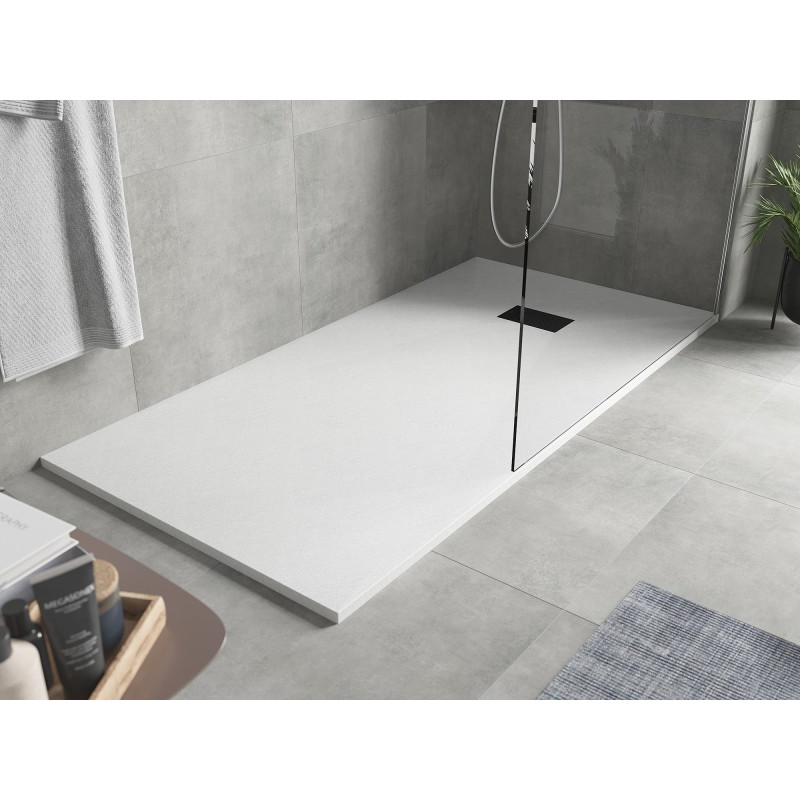 Mexen Hugo pravoúhlá sprchová vanička SMC 170 x 80 cm, biela, čierny kryt - 42108017-B