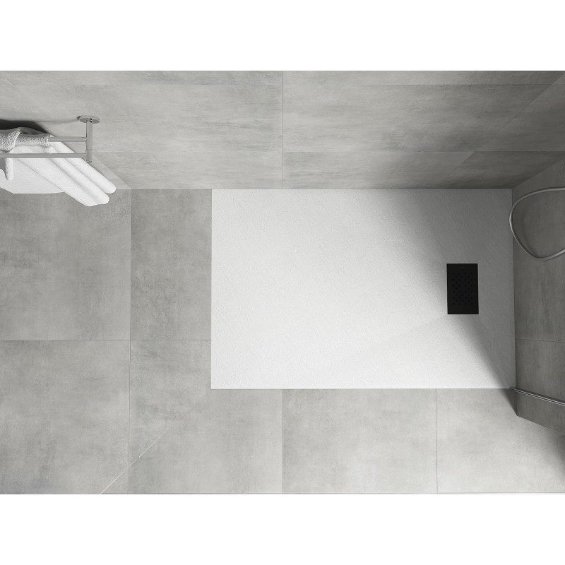 Mexen Hugo obdĺžnikový sprchový kút SMC 100 x 90 cm, biely, čierna krytka - 42109010-B
