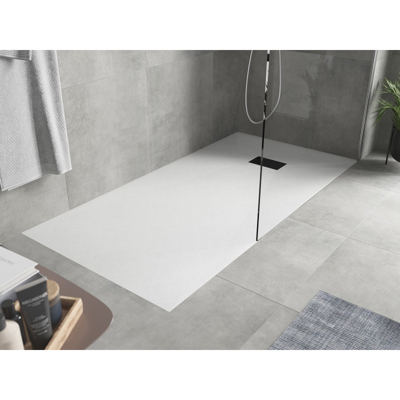 Mexen Hugo obdĺžniková sprchová vanička SMC 180 x 90 cm, biela, čierny kryt - 42109018-B