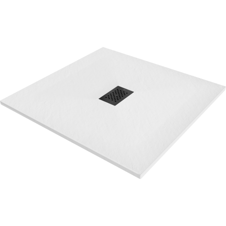 Mexen Hugo štvorcová sprchová vanička SMC 100 x 100 cm, biela, čierna krytka - 42101010-B