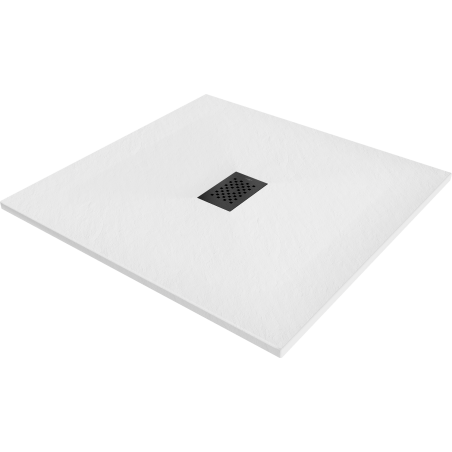 Mexen Hugo štvorcová sprchová vanička SMC 100 x 100 cm, biela, čierny kryt - 42101010-B