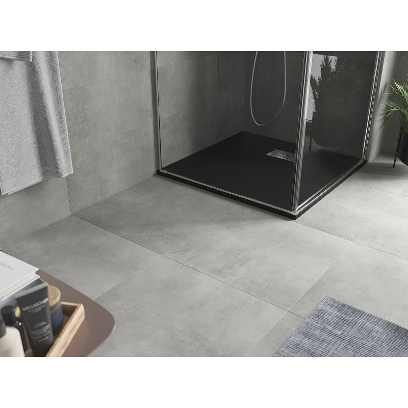 Mexen Hugo štvorec sprchový kút SMC 70 x 70 cm, čierny, krytka inox - 42707070-X