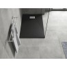 Mexen Hugo obdĺžnikový sprchovací kút SMC 80 x 70 cm, čierny, krytka inox - 42707080-X