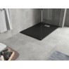 Mexen Hugo obdĺžnikový sprchovací kút SMC 100 x 70 cm, čierny, krytka inox - 42707010-X