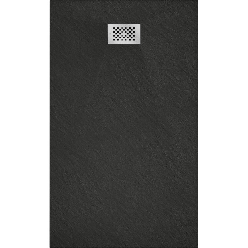 Mexen Hugo Obdĺžniková sprchová vanička SMC 140 x 70 cm, čierna, krytka inox - 42707014-X