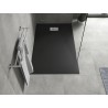 Mexen Hugo Obdĺžniková sprchová vanička SMC 140 x 70 cm, čierna, krytka inox - 42707014-X