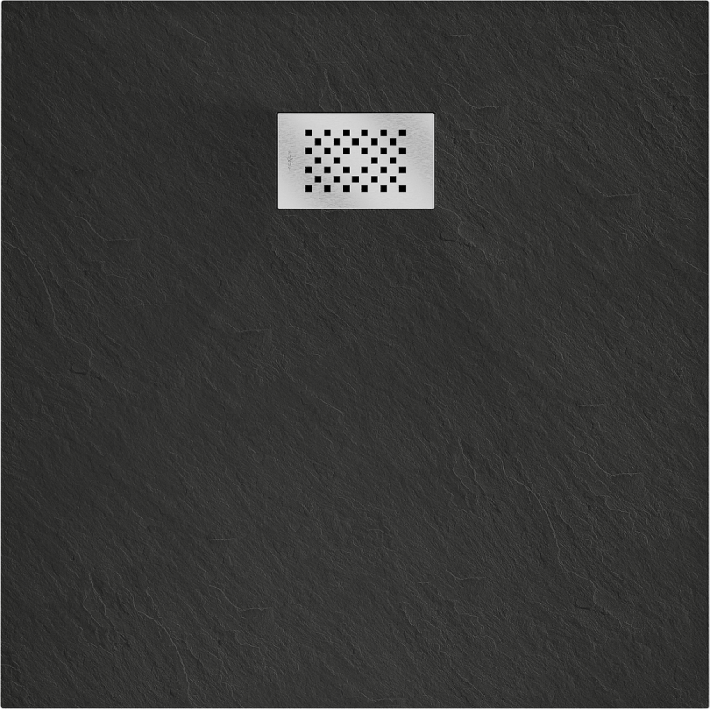 Mexen Hugo štvorcový sprchovací kút SMC 80 x 80 cm, čierny, krytka inox - 42708080-X