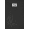 Mexen Hugo obdĺžniková sprchová vanička SMC 100 x 80 cm, čierna, krytka inox - 42708010-X
