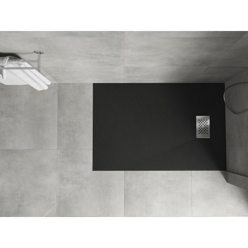 Mexen Hugo Obdĺžnikový sprchový kút SMC 120 x 80 cm, čierny, krytka inox - 42708012-X