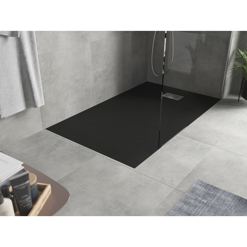 Mexen Hugo štvorec sprchový kút SMC 150 x 80 cm, čierny, krytka inox - 42708015-X