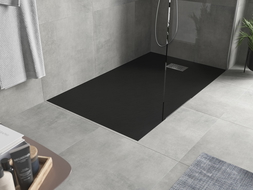 Mexen Hugo obdĺžniková sprchová vanička SMC 150 x 80 cm, čierna, krytka inox - 42708015-X