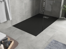 Mexen Hugo obdĺžniková sprchová vanička SMC 160 x 80 cm, čierna, krytka inox - 42708016-X