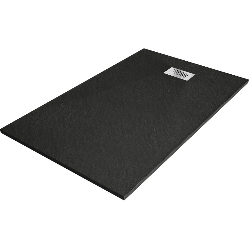 Mexen Hugo štvorec sprchový kút SMC 150 x 80 cm, čierny, krytka inox - 42708015-X