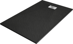 Mexen Hugo obdĺžniková vanička SMC 160 x 90 cm, čierna, krytka inox - 42709016-X