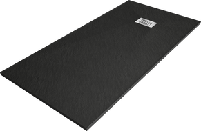 Mexen Hugo obdĺžniková sprchová vanička SMC 170 x 90 cm, čierna, krytka inox - 42709017-X